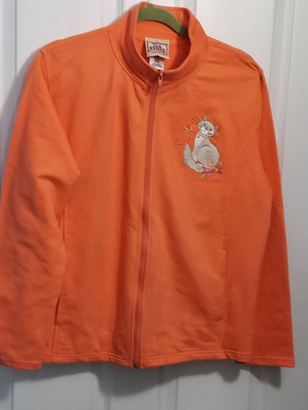 Melon/orange Full-zip Sweatshirt Jacket
